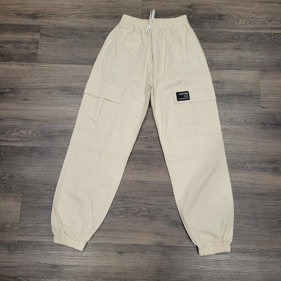 Sangtree‎ Cargo Pants Utility Joggers Drawstring Waist Beige Casual Size 150 - Picture 1 of 7